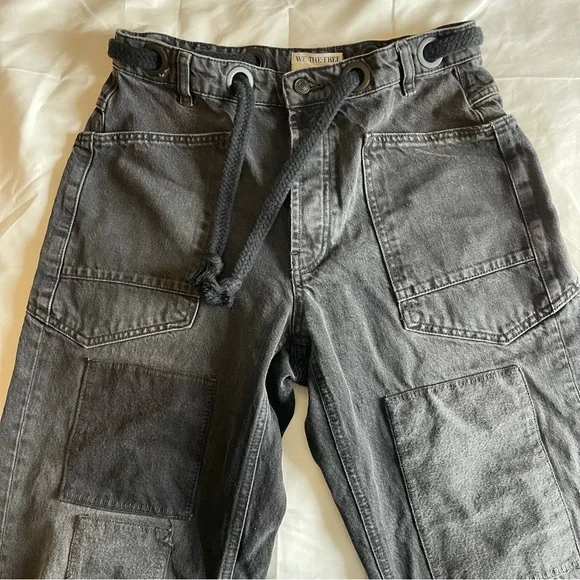 We the Free Womens Moxie Low Slung Pull On Barrel Jeans 30 in Midnight Hawk - Picture 5 of 10